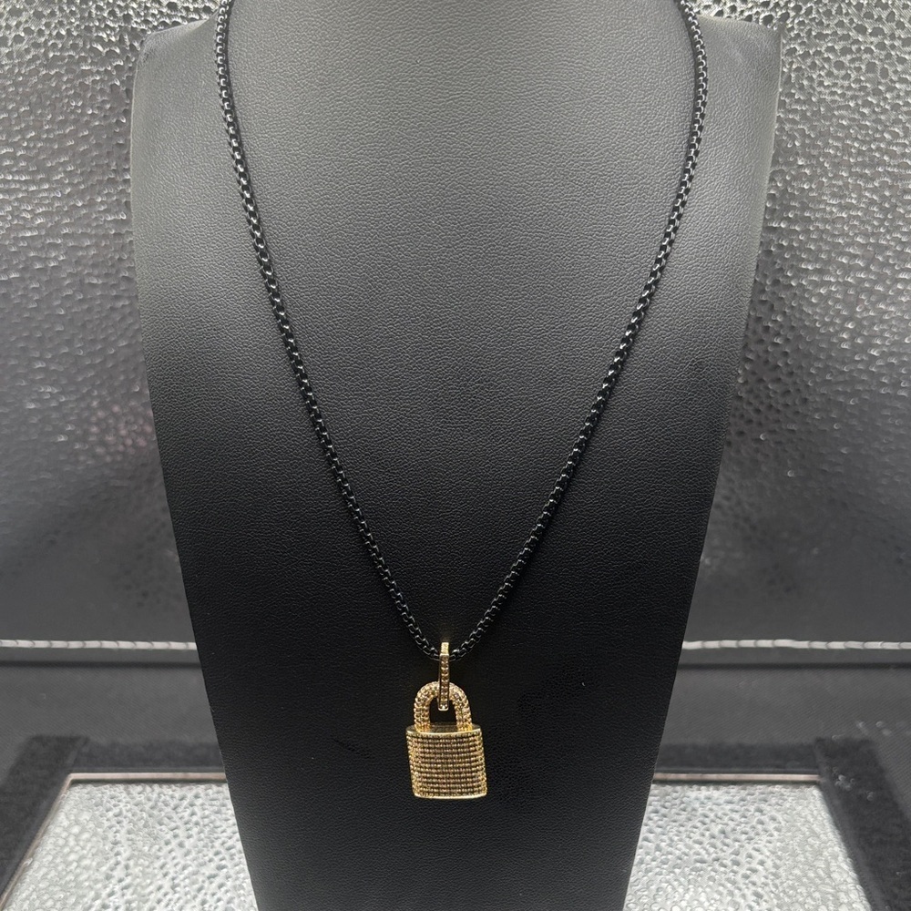 Gold Padlock Pendant Necklace
